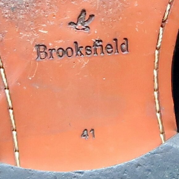 Brooksfiel Men's Italian Black Leather Lace-up Oxford Derby Formal Dress Shoes - Picture 8 of 15